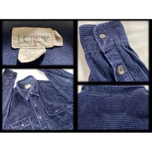 VTG J Crew Oarsman Corduroy Work Shirt Shacket Mens Tag Med Fit Large Oversized